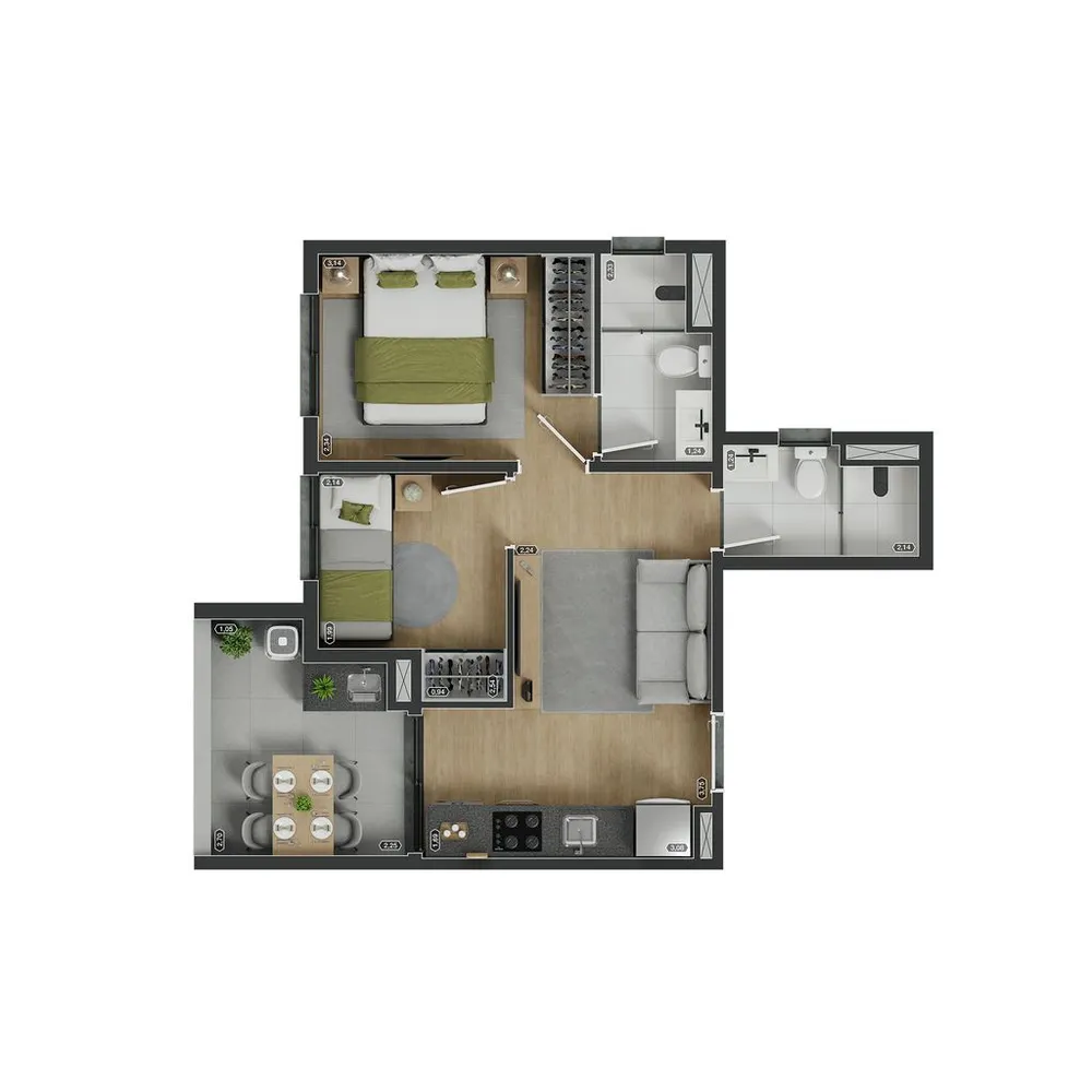 Apartamento, 2 quartos, 37 m² - Foto 4