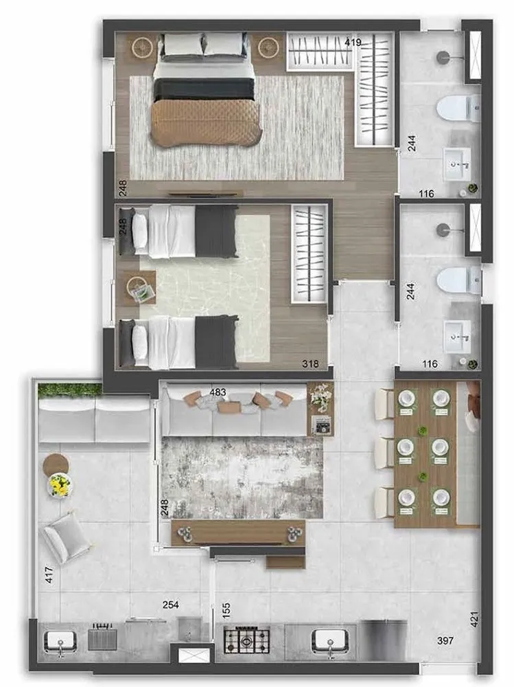 Apartamento, 3 quartos, 94 m² - Foto 8
