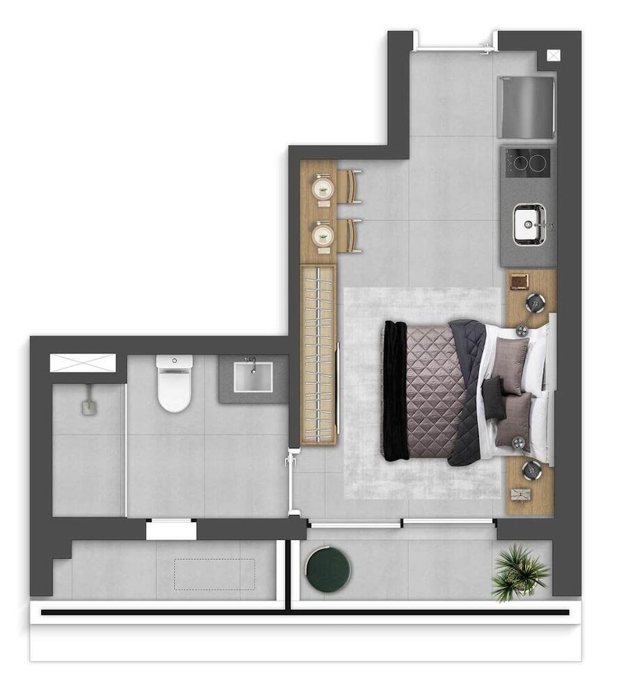 Kitnet-Studio, 27 m² - Foto 16