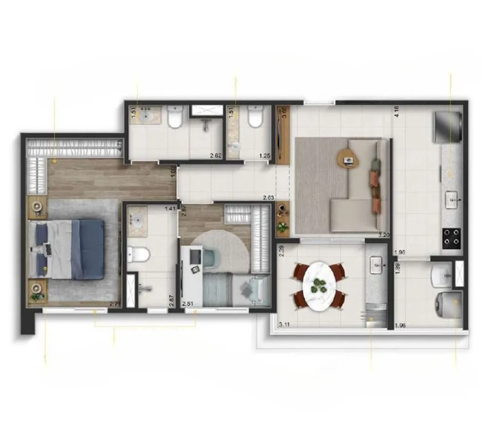 Apartamento, 3 quartos, 122 m² - Foto 2