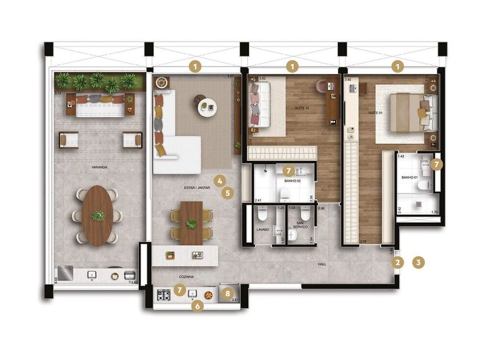 Apartamento, 1 quarto, 55 m² - Foto 3