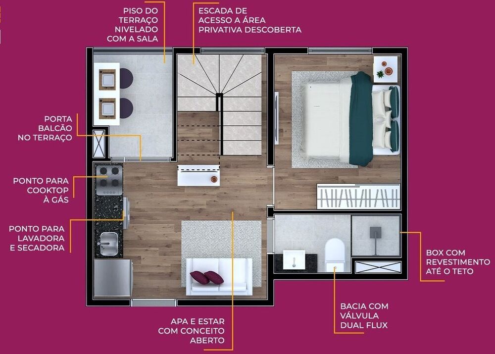 Cobertura, 1 quarto, 43 m² - Foto 12