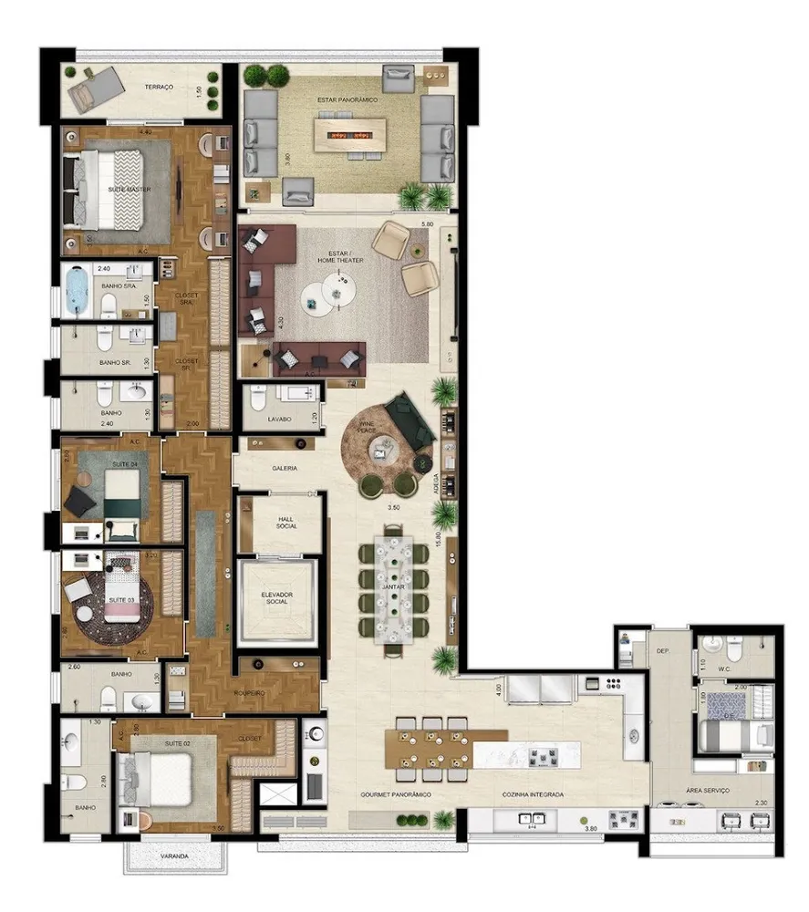 Apartamento, 4 quartos, 252 m² - Foto 5