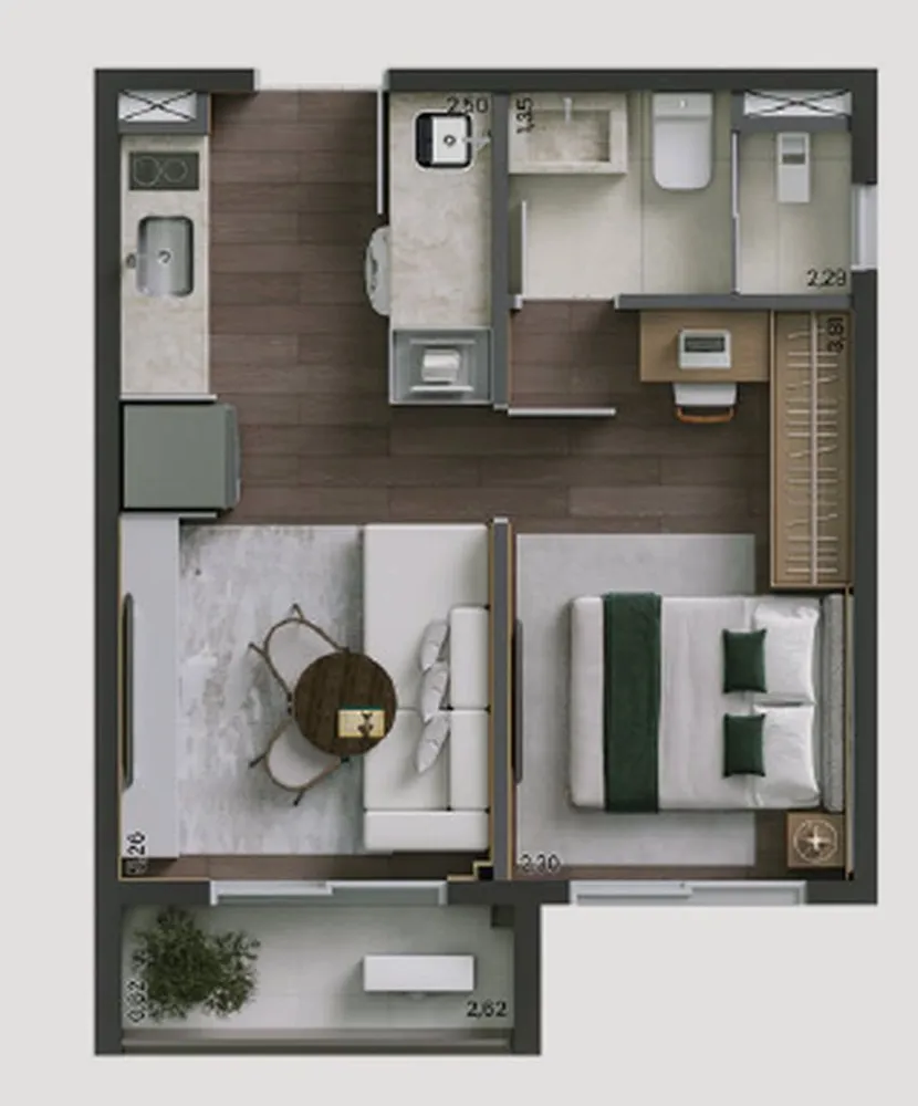Apartamento, 1 quarto, 46 m² - Foto 5