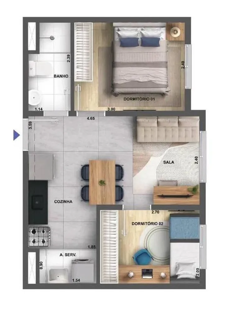 Apartamento, 2 quartos, 32 m² - Foto 5