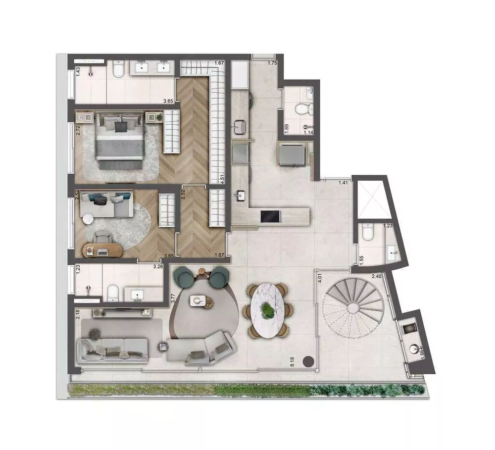 Apartamento à venda com 2 quartos, 107m² - Foto 1