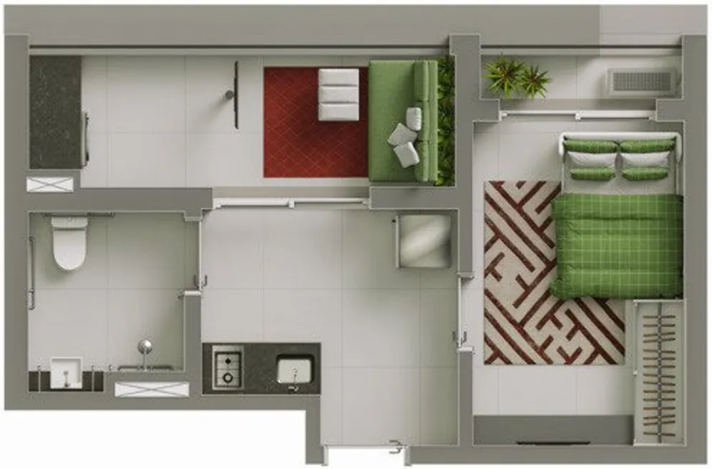 Apartamento, 2 quartos, 46 m² - Foto 1
