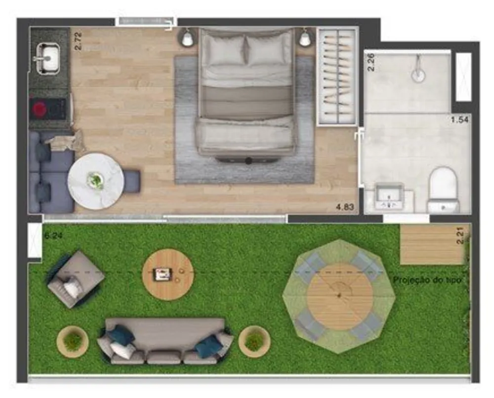 Apartamento, 1 quarto, 24 m² - Foto 10