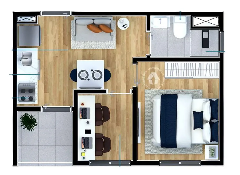 Kitnet-Studio, 18 m² - Foto 2