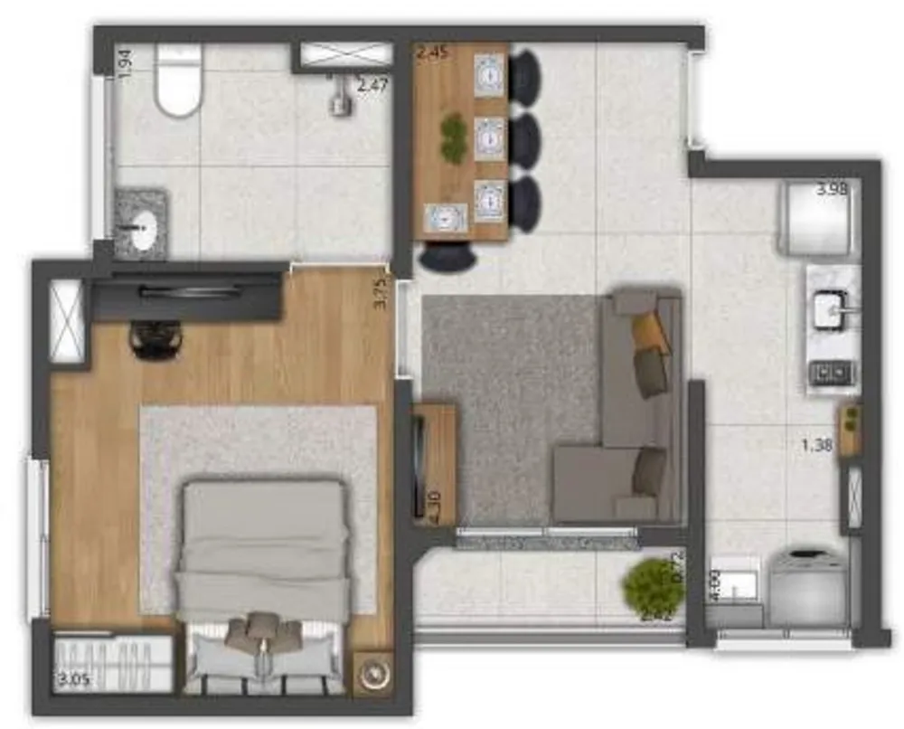 Apartamento, 1 quarto, 39 m² - Foto 11