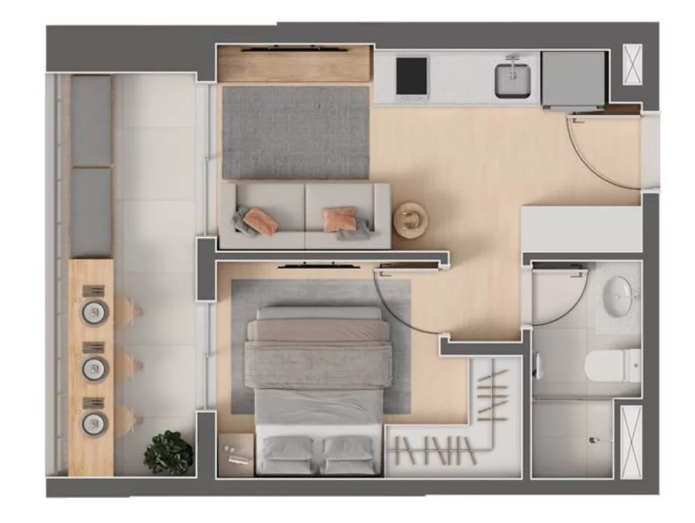 Apartamento à venda com 2 quartos, 57m² - Foto 3