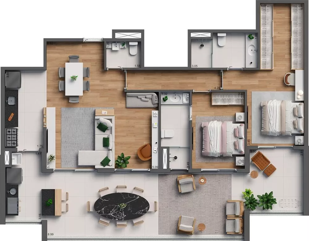 Apartamento à venda com 3 quartos, 97m² - Foto 3