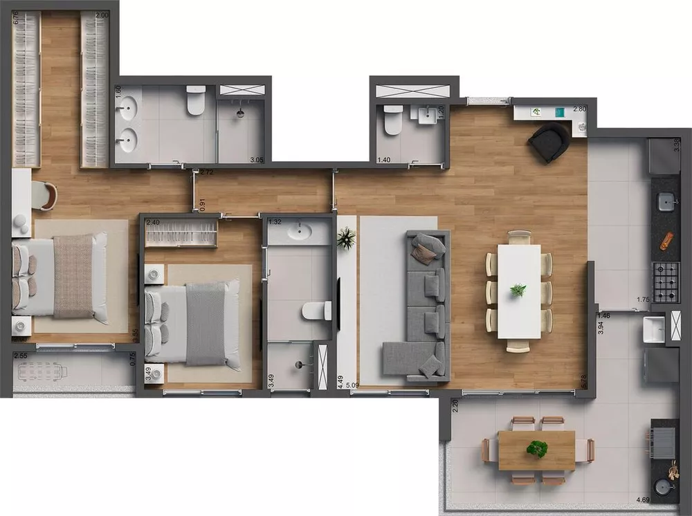 Apartamento à venda com 3 quartos, 97m² - Foto 4