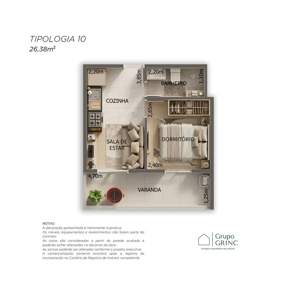 Apartamento, 2 quartos, 31 m² - Foto 10