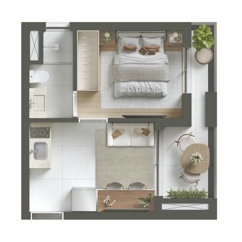 Kitnet-Studio, 19 m² - Foto 1