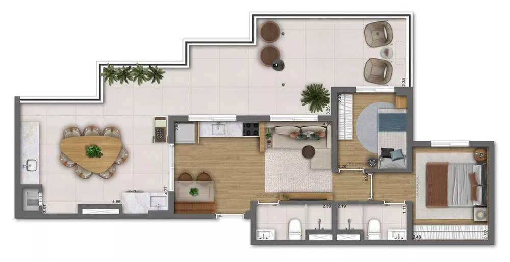 Apartamento, 2 quartos, 32 m² - Foto 2