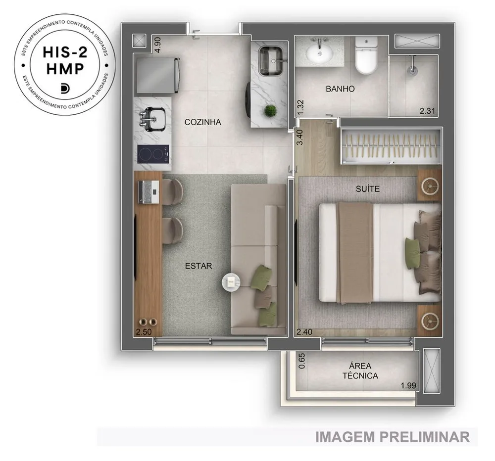 Kitnet-Studio, 27 m² - Foto 8