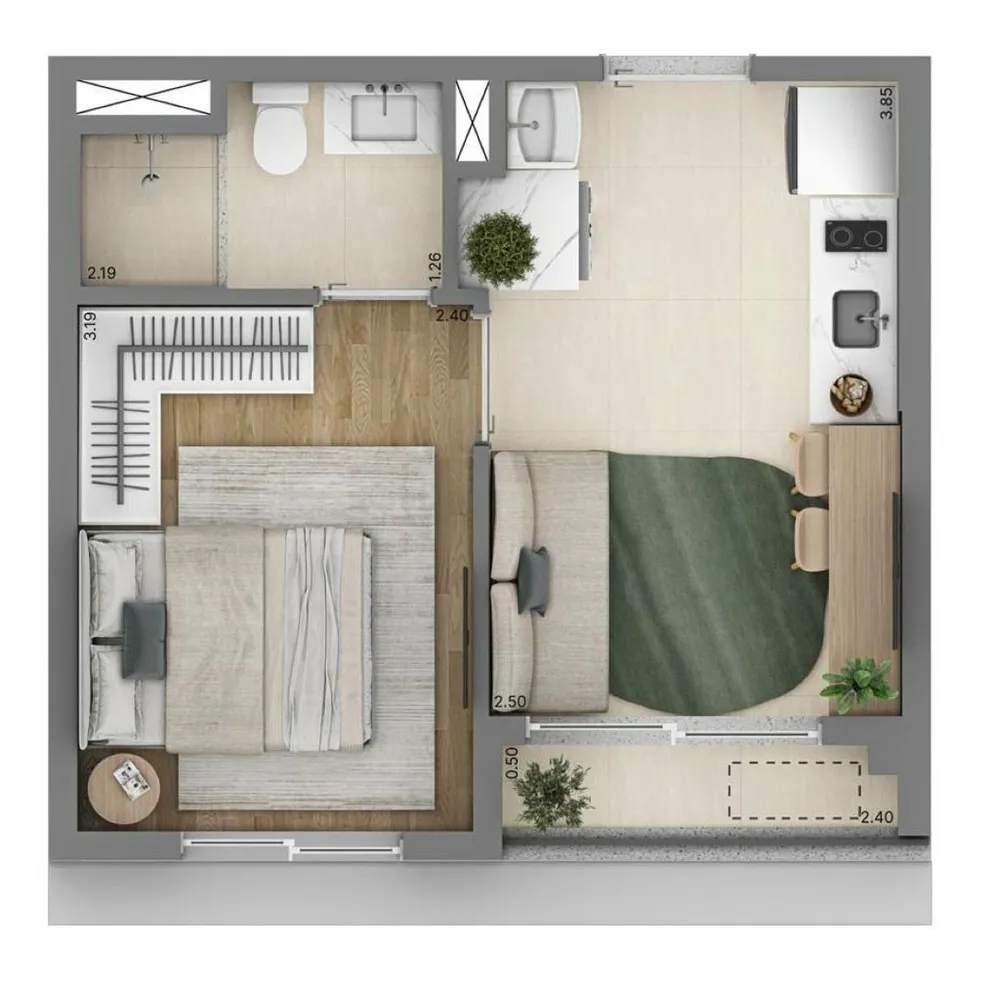 Apartamento, 1 quarto, 25 m² - Foto 1