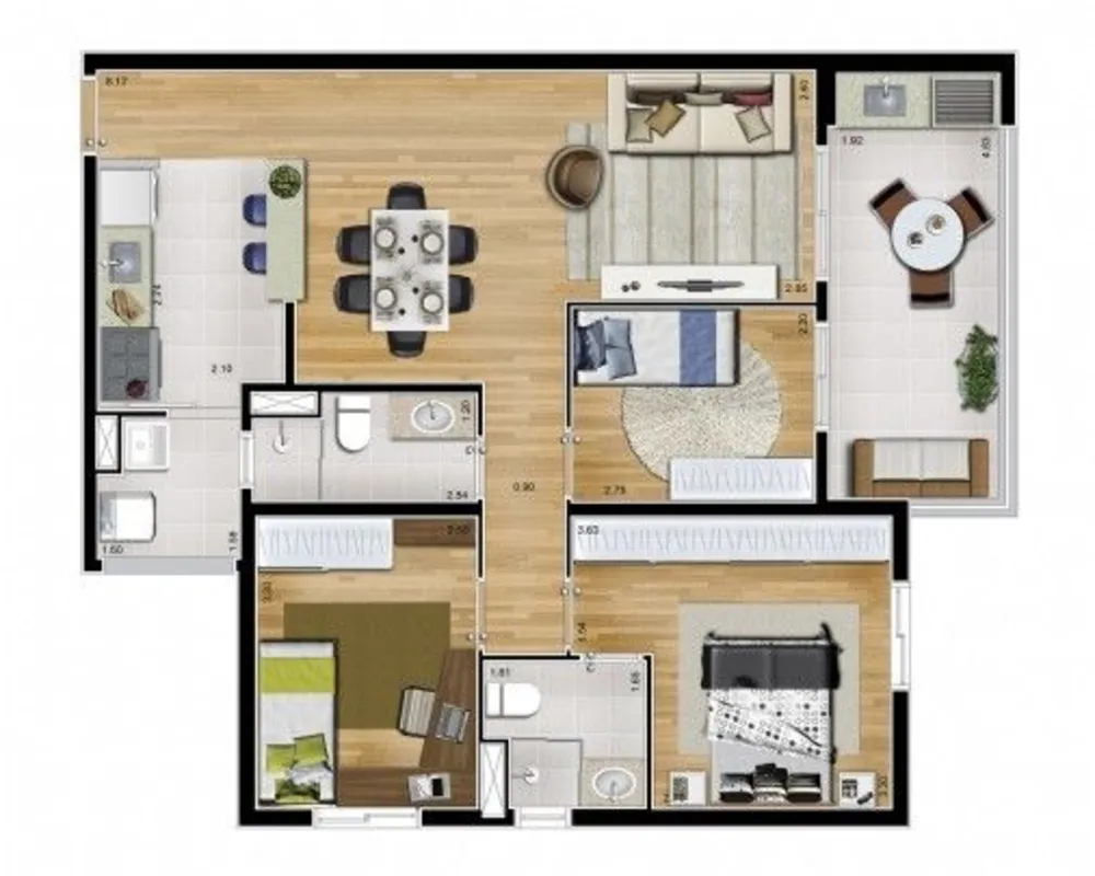 Apartamento, 3 quartos, 83 m² - Foto 2