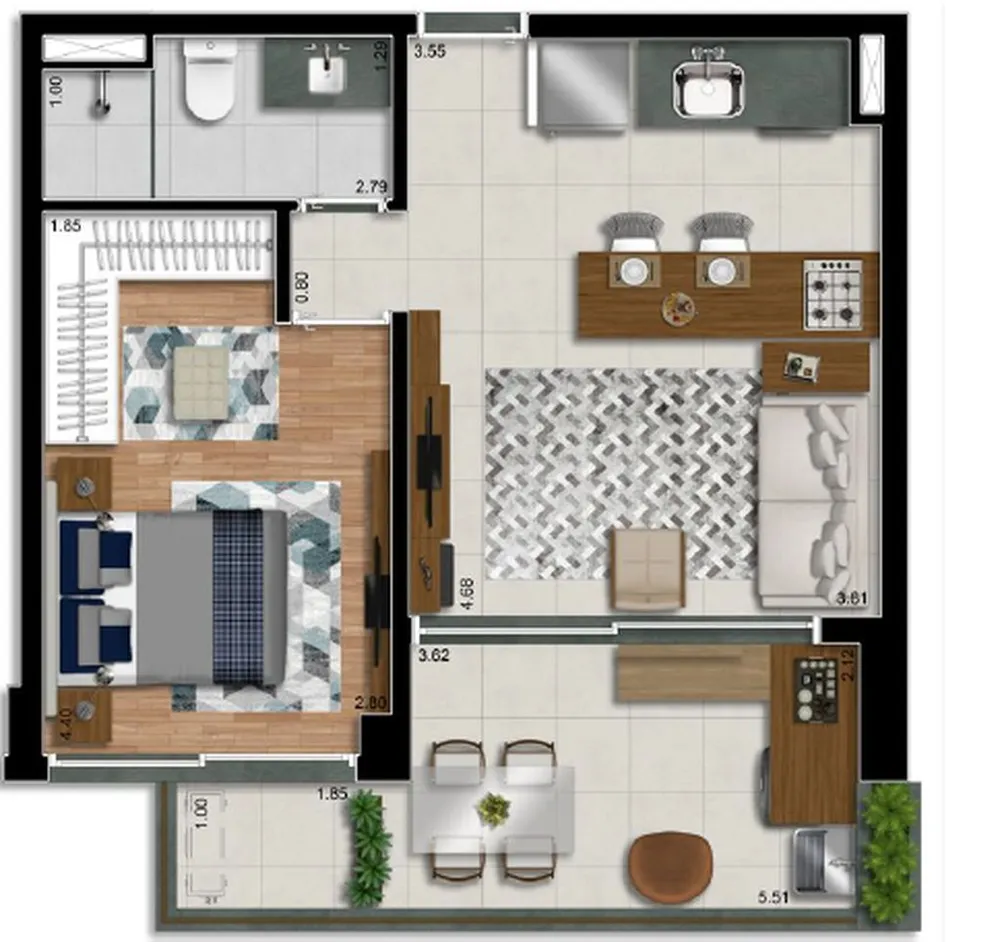 Apartamento, 1 quarto, 147 m² - Foto 3