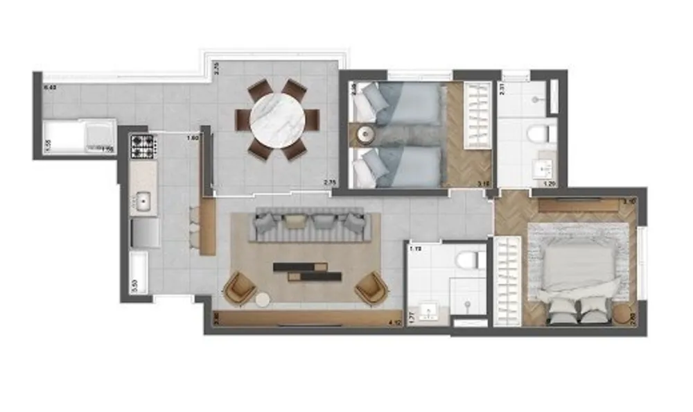 Apartamento, 2 quartos, 66 m² - Foto 8