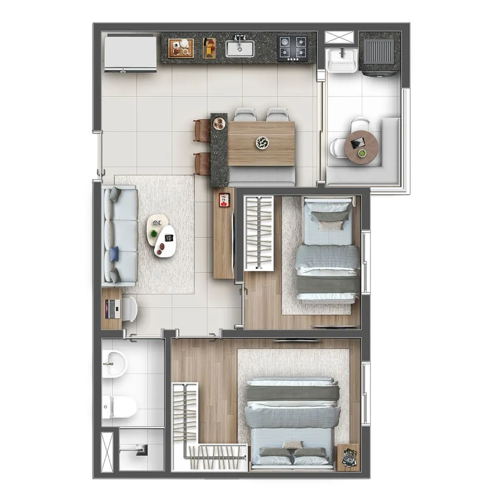 Apartamento, 3 quartos, 53 m² - Foto 9