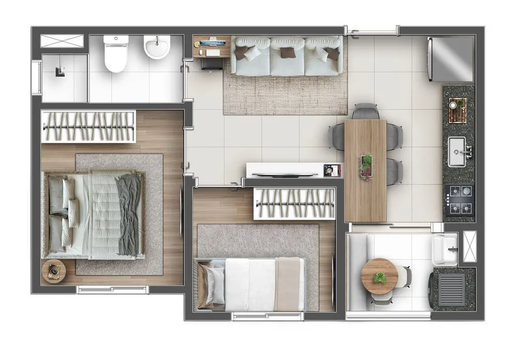 Apartamento, 3 quartos, 53 m² - Foto 6