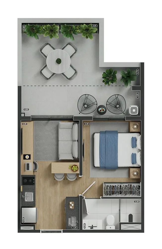 Apartamento, 1 quarto, 42 m² - Foto 4