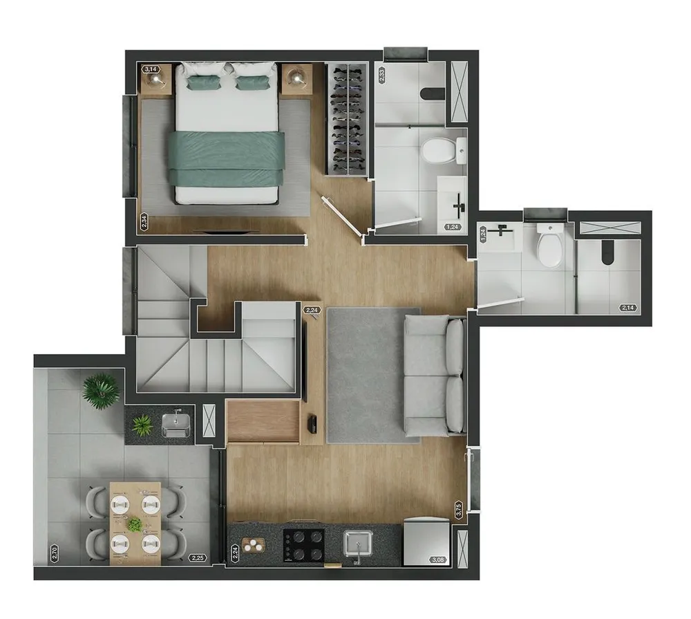 Apartamento, 1 quarto, 42 m² - Foto 9