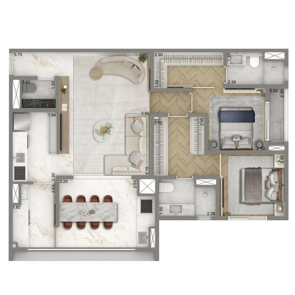 Apartamento, 2 quartos, 89 m² - Foto 7