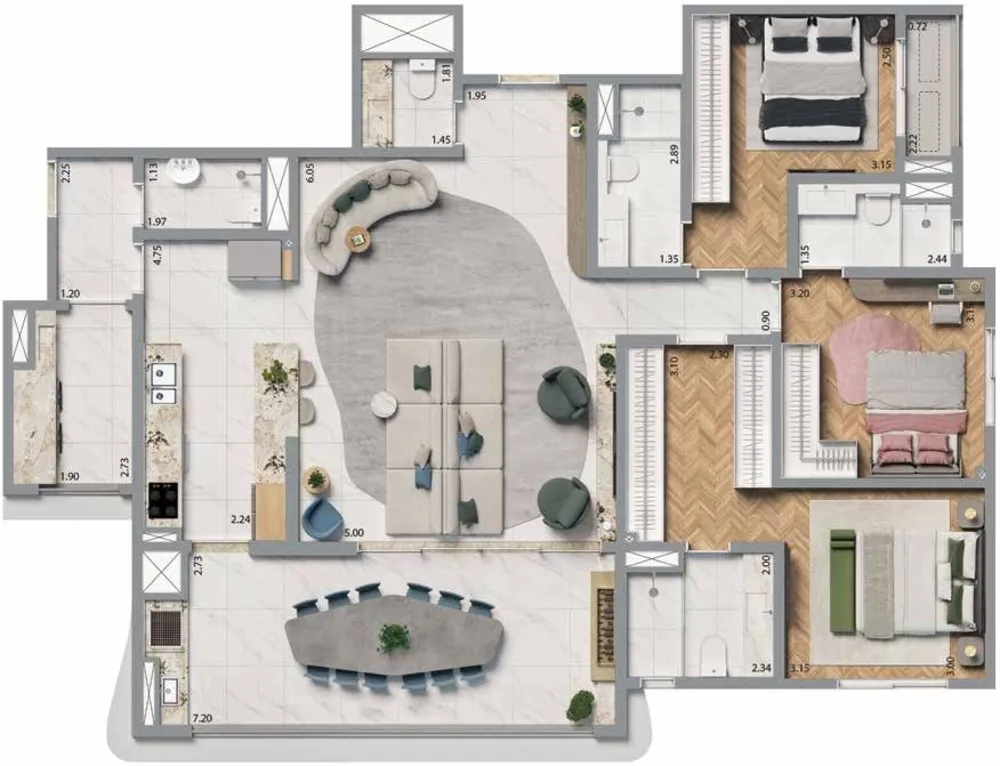 Apartamento, 3 quartos, 150 m² - Foto 3