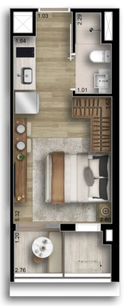 Kitnet-Studio, 46 m² - Foto 3