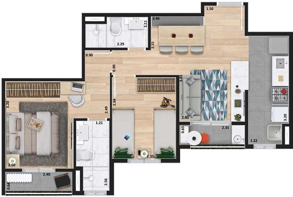 Apartamento à venda com 2 quartos, 60m² - Foto 4