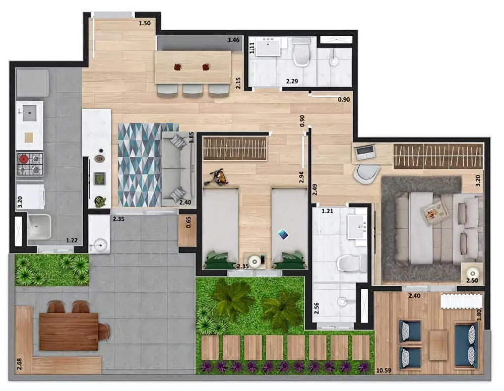 Apartamento, 2 quartos, 52 m² - Foto 6