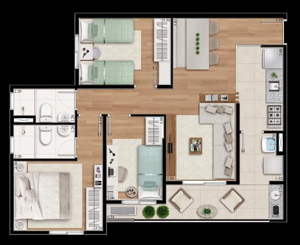 Apartamento, 3 quartos, 68 m² - Foto 8