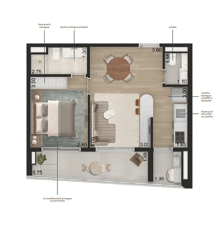 Apartamento, 1 quarto, 57 m² - Foto 12