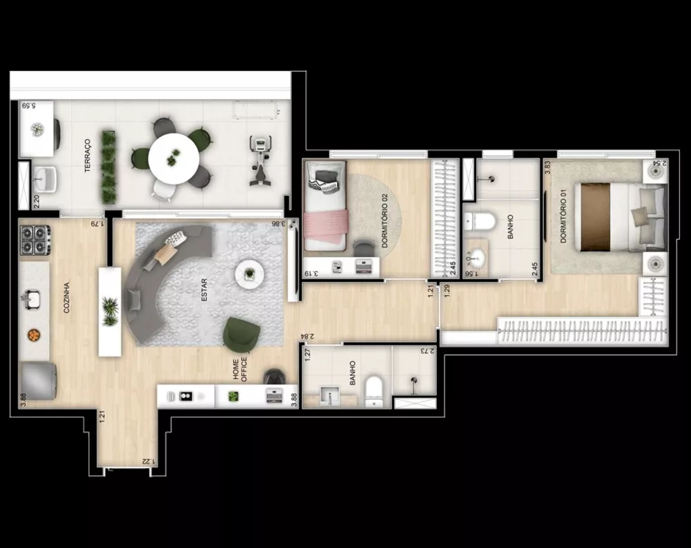 Apartamento à venda com 3 quartos, 109m² - Foto 2