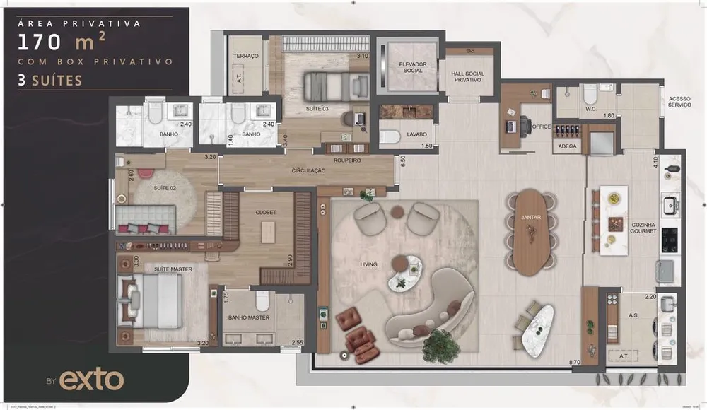 Apartamento, 3 quartos, 170 m² - Foto 9