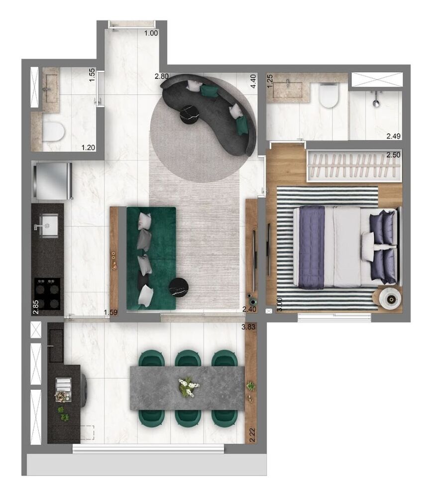 Apartamento, 2 quartos, 63 m² - Foto 3