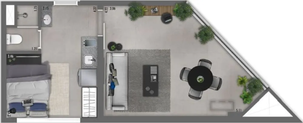 Apartamento, 1 quarto, 43 m² - Foto 12