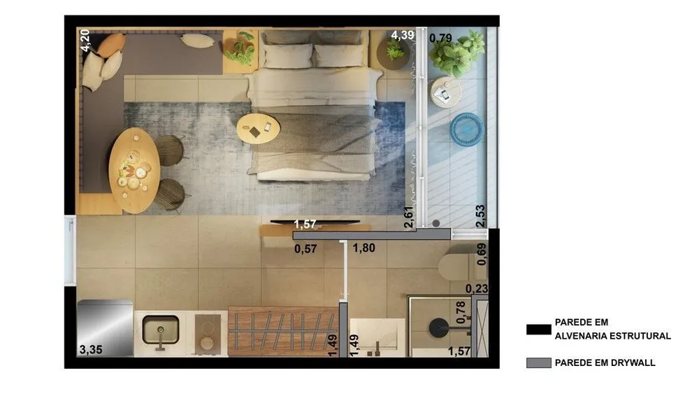 Kitnet-Studio, 24 m² - Foto 8