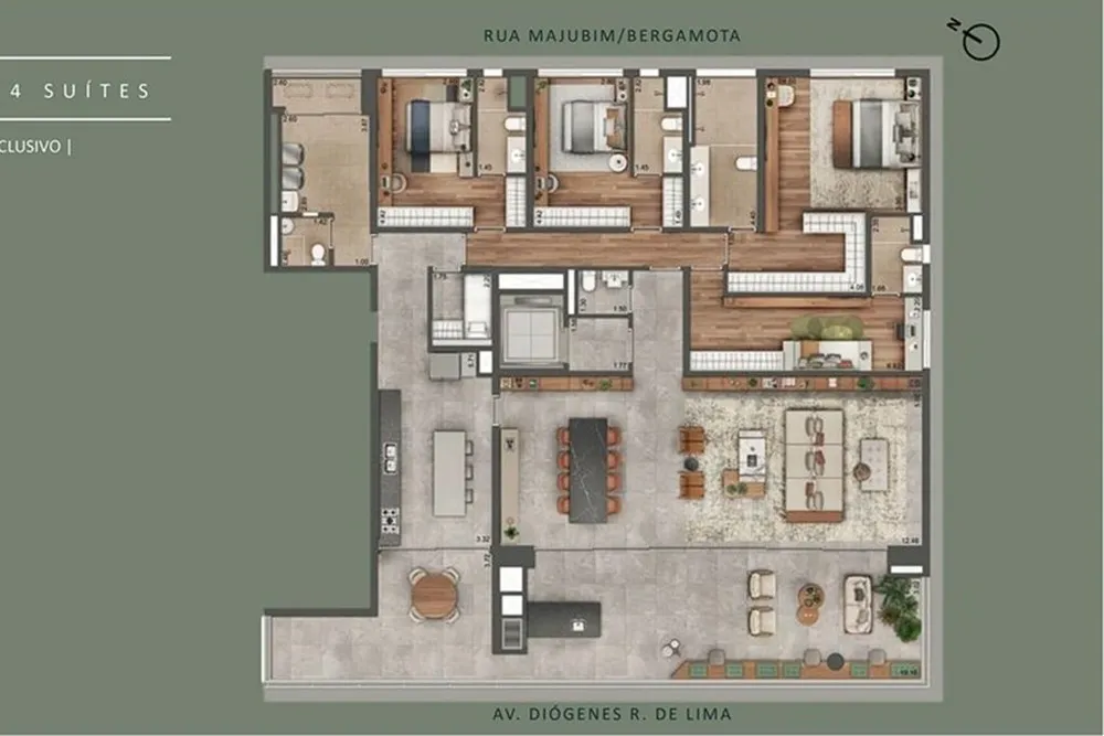 Apartamento, 4 quartos, 321 m² - Foto 2