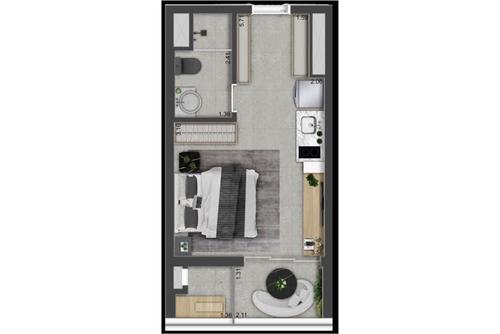 Kitnet-Studio, 27 m² - Foto 5