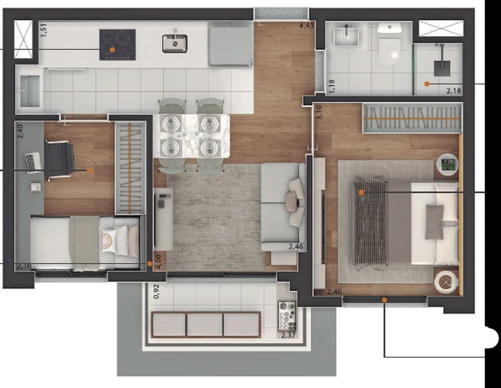 Apartamento, 2 quartos, 35 m² - Foto 12