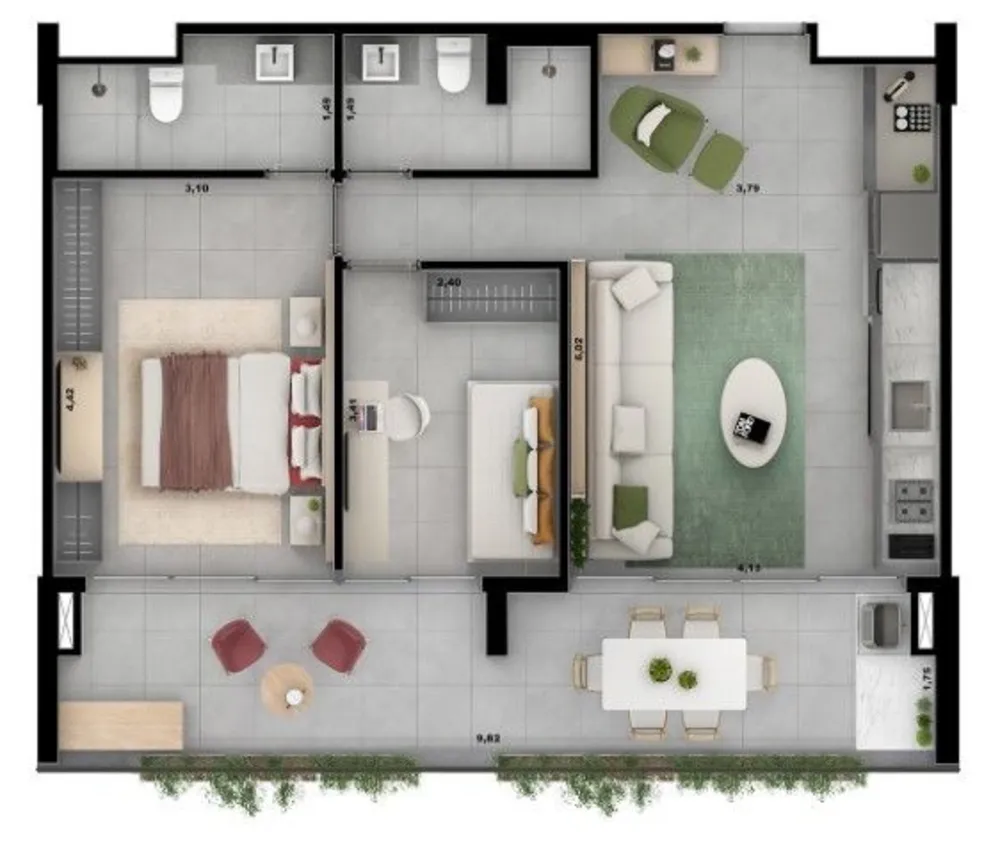 Apartamento, 1 quarto, 106 m² - Foto 2