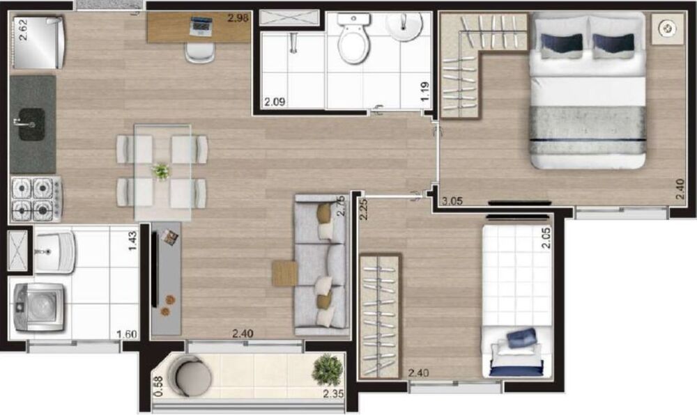 Apartamento, 2 quartos, 37 m² - Foto 7