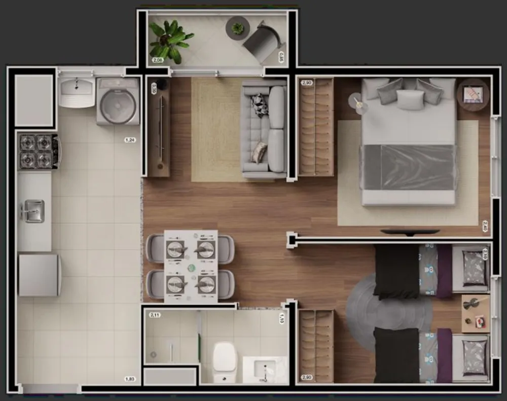 Apartamento, 2 quartos, 34 m² - Foto 10