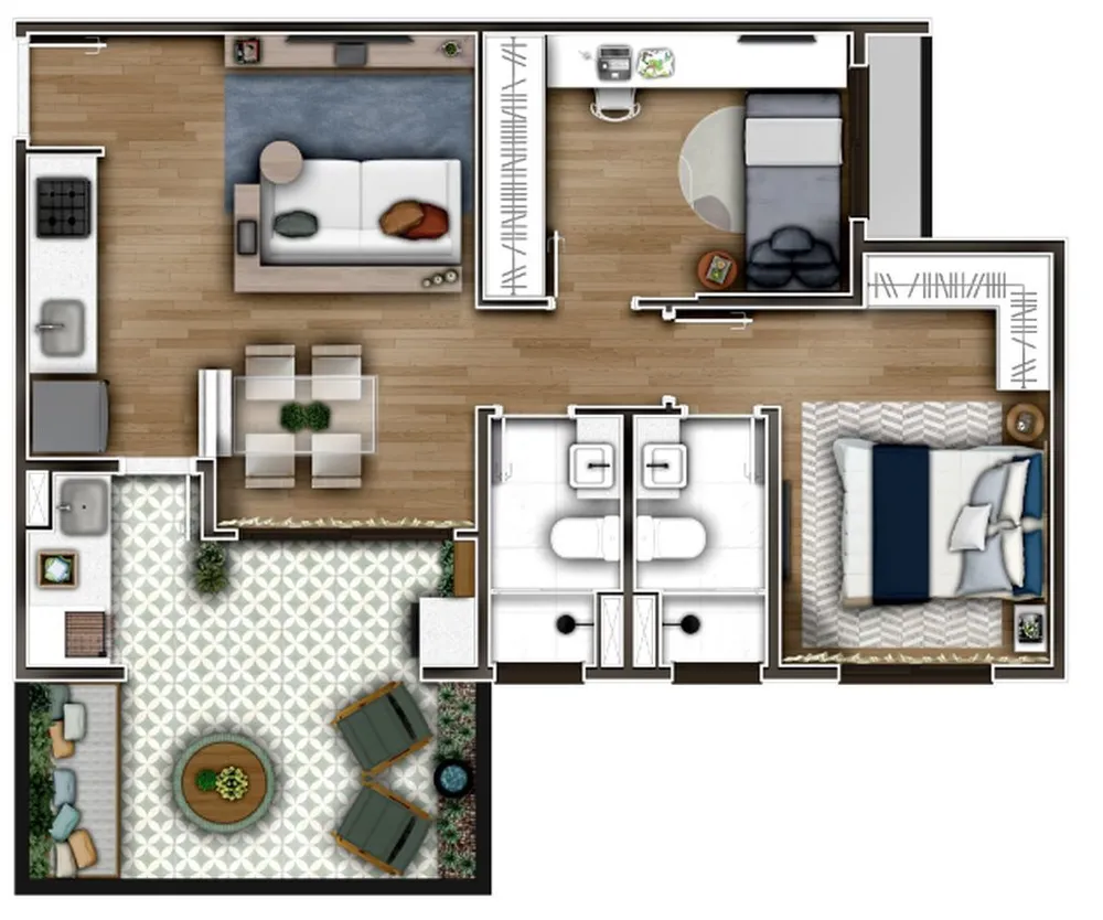 Apartamento, 2 quartos, 48 m² - Foto 1