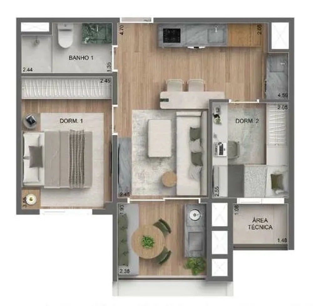 Apartamento, 2 quartos, 69 m² - Foto 8