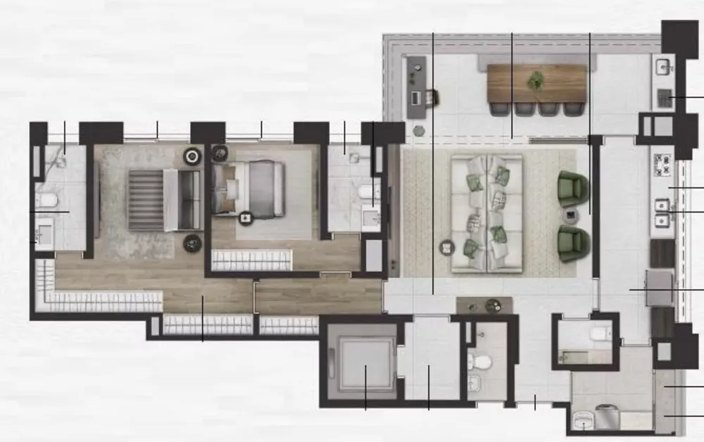 Apartamento, 2 quartos, 195 m² - Foto 1